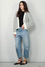 forte_forte - Vest - Merinos Striped Cardigan - Bianco - BYLOTTE