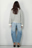 forte_forte - Vest - Merinos Striped Cardigan - Bianco - BYLOTTE