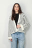 forte_forte - Vest - Merinos Striped Cardigan - Bianco - BYLOTTE