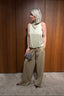 Forte_Forte - Top - Envers Satin Turtleneck Sleeveless Top - Argilla