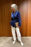 Forte_Forte - Broek - "Le Club" Print Envers Satin Pajama Pants - Notte