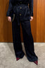 Forte_Forte - Broek - "The Lotus" Fluid Jacquard High Waist Pants - Notte