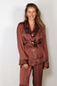 Forte_Forte - Jacket - Silver Pinstripe Satin Pajama Jacket - Cameo