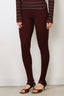 Forte_Forte - Legging - Wool Ribbed Jersey Leggings With Spats - Chocolat Noir