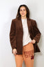 Ganni - Blazer - Seersucker Corduroy Blazer - Chicory Coffee - BYLOTTE