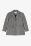 Ganni - Blazer - Wool Stripe Blazer - Pewter Melange - BYLOTTE