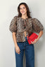 Ganni - blouse - F9116 Printed Cotton Poplin Peplum - Leopard - BYLOTTE