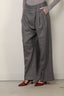 Ganni - Broek - Brushed Wool Stripe Mid Waist Pants - Pewter - BYLOTTE