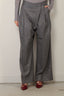 Ganni - Broek - Brushed Wool Stripe Mid Waist Pants - Pewter - BYLOTTE