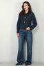 Ganni - Jack - Fluffy Denim Fitted Blazer - Rinse - BYLOTTE