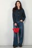 Ganni - Jack - Fluffy Denim Fitted Blazer - Rinse - BYLOTTE