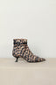 Ganni - Laarsjes - Eyelets Kitten Heel Boot Satin Print - Leopard - BYLOTTE