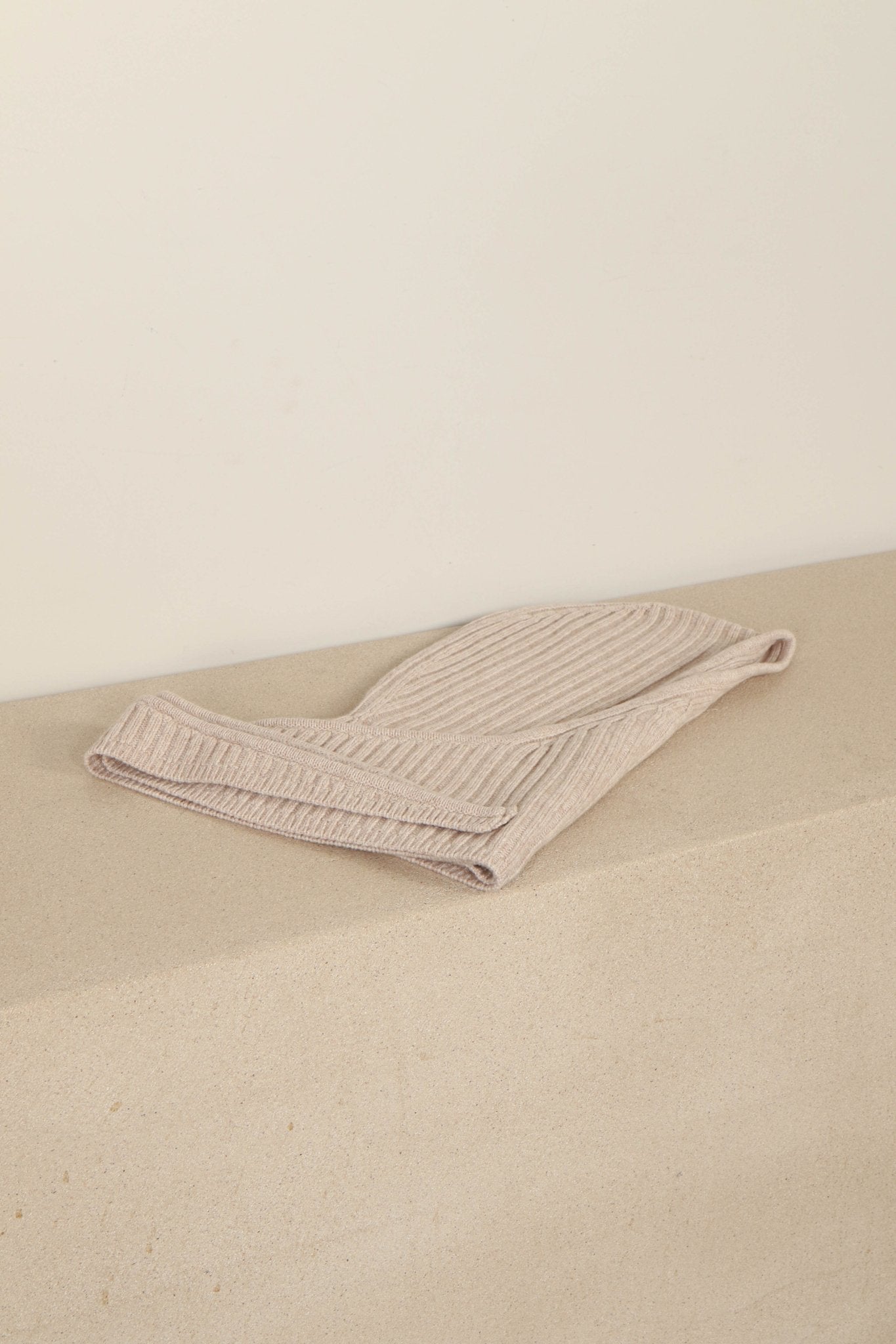 Shop Ganni - Muts - Core Future Wool Knit Balaclava - Sand - BYLOTTE