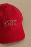 Ganni - Pet - Washed Cotton Canvas Cap Emb - Fiery Red - BYLOTTE