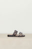 ganni - sandalen - feminine - buckle - two - strap - sandal - denim - print - leopard - BYLOTTE