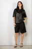 Ganni - Short - Calendered Wool Tailoring Wide Shorts - Black - BYLOTTE