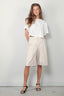 Ganni - Short - Cotton Melange Tailoring Wide Shorts - Angora - BYLOTTE