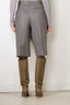 Ganni - Short - Wool Stripe Wrap Shorts - Pewter Melange - BYLOTTE