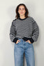 Ganni - Sweater - Cotton Wool Stripe - Sky Captain - BYLOTTE