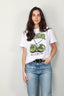 Ganni - T-shirt - Basic Jersey Green Cherry Relaxed T-shirt - Bright White - BYLOTTE