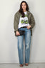 Ganni - T-shirt - Basic Jersey Green Cherry Relaxed T-shirt - Bright White - BYLOTTE