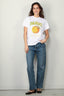 Ganni - T-shirt - Basic Jersey Peach Relaxed T-shirt - Bright white - BYLOTTE