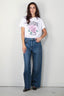 Ganni - T-shirt - Basic Jersey Rose Relaxed T-Shirt - Bright white - BYLOTTE