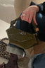 Ganni - Tas - Bou Bag Mini Patent - Military olive - BYLOTTE