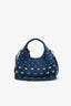 Ganni - Tas - Hobo Mini Heart Stud Denim - Navy Peony - BYLOTTE