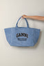 Ganni - Tas - Shopper XXL Washed - Light blue vintage - BYLOTTE