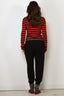 Ganni - Top - Long Sleeve Soft Cotton Rib Striped - Red Alert - BYLOTTE