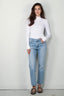 Ganni - Top - Soft Cotton Rib Long Sleeve T-Shirt - Bright white - BYLOTTE