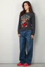 Ganni - Trui - Graphic Wool Mix Bear Crewneck - Gray quill - BYLOTTE