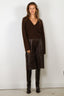 Ganni - Trui - Wool Yak Deep V - Neck - Shaved Chocolate - BYLOTTE