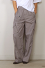 Ganni - Broek - Check Cotton Cargo Pants - Chicory Coffee