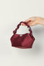 Ganni - Tas - Bou Bag Mini Soir Satin - Dark burgundy