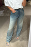 Golden Goose - Jeans - Pant Kim Sand Wash All Over Eyelet - Blue