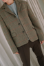 Golden Goose - Blazer - Journey M's Cropped Boxy Jacket Refail Windowed Prince Of Whales - Coriander / Cypres / Scarlett