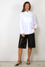 Golden Goose - Blouse - Journey W's Over Shirt With Pleated Bib Pollon Cotton Popline - White - BYLOTTE