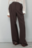 Golden Goose - Broek - Journey Wide Leg Pant Naomi Pinstripe Wool - Cocoa Brown Turquoise - BYLOTTE