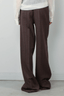 Golden Goose - Broek - Journey Wide Leg Pant Naomi Pinstripe Wool - Cocoa Brown Turquoise - BYLOTTE