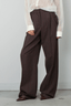 Golden Goose - Broek - Journey Wide Leg Pant Naomi Pinstripe Wool - Cocoa Brown Turquoise - BYLOTTE