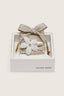 Golden Goose - Veters - Skin Embellishment Gold And White Striped Laces With Beaded Flower - White / Beige