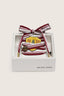 Golden Goose - Veters - Skin Embellishment Burgundy And White Striped Laces With Yellow Tree Patch And Metal Button - Bordeaux / White