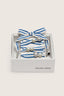 Golden Goose - Veters - Skin Embellishment Blue And White Striped Laces With Pearls And Pearl Studs - White / Bluette - BYLOTTE