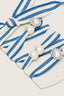 Golden Goose - Veters - Skin Embellishment Blue And White Striped Laces With Pearls And Pearl Studs - White / Bluette - BYLOTTE
