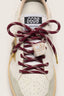 Golden Goose - Veters - Skin Embellishment Burgundy And White Laces With Marbled Cube Charm - Bordeaux / White - BYLOTTE