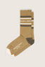 Golden Goose - Sokken - Socks High Rib / Bi Color / Stripes / Ripped - Melange Green / Heritage White / Cypress