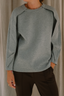 Tibi - Sweater - Bonded Viscose Crewneck With Folded Panel - Heather Grey