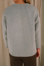 Tibi - Sweater - Bonded Viscose Crewneck With Folded Panel - Heather Grey